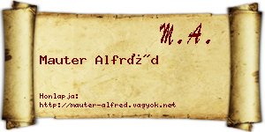 Mauter Alfréd névjegykártya